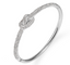 Fancy Pave CZ Knot Bangle Bracelet - Gold Or Silver
