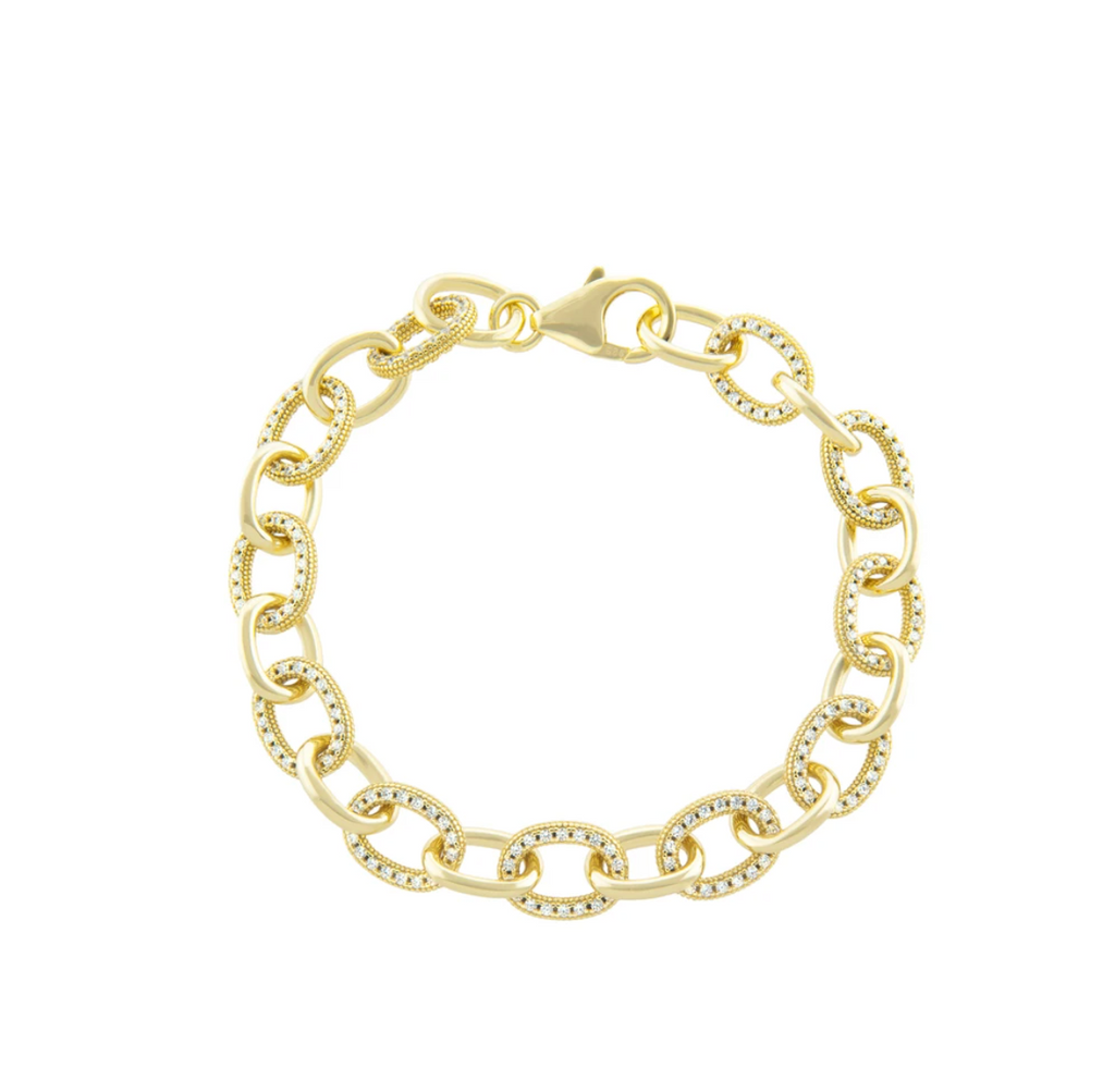 Link Fancy Bracelet - Gold or Silver-Bracelets-Balara Jewelry