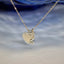 Heart and Love CZ Pendant Necklace - Gold