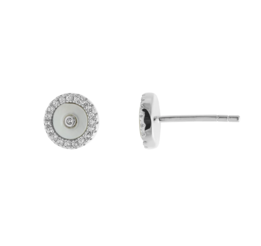 Mini MOP CZ Studs-Earrings-Balara Jewelry