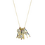 Multicolor Drop Charm Necklace - Gold