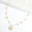 CZ Starburst Disc Necklace - Gold