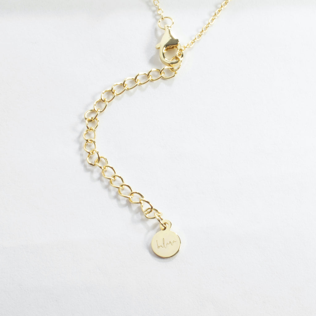 CZ Starburst Disc Necklace - Gold