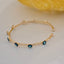 Enamel Evil Eye Cuff Bracelet - Gold