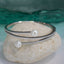 Bangle Freshwater Pearl CZ Bracelet - Gold or Silver