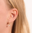 Mini Pearl Dangling Huggie Earrings - Gold