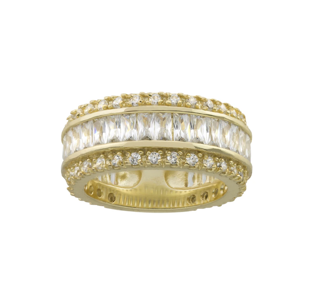 Wide CZ Band Ring-Rings-Balara Jewelry