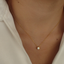 Bezel CZ Solitaire Necklace - Gold or Silver
