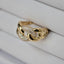 CZ Triple Link Chain Ring - Gold