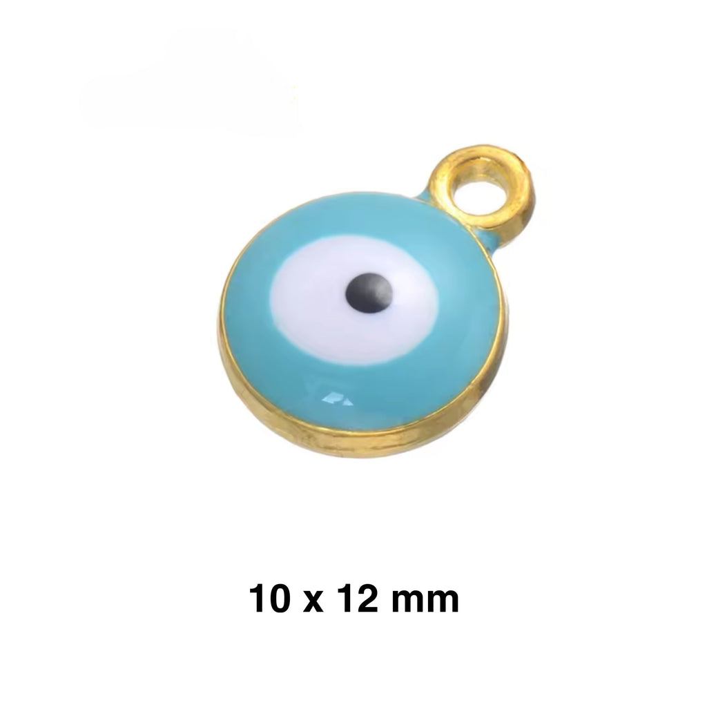 Enamel Evil Eye Charm - Gold