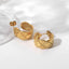 Cross Pattern Hoop Earrings - 18K Gold Plated