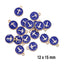 Enamel Blue Round Cross Charm - Gold