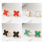 Stainless Steel Enamel Clover Set (Bracelet & Earrings) - Gold