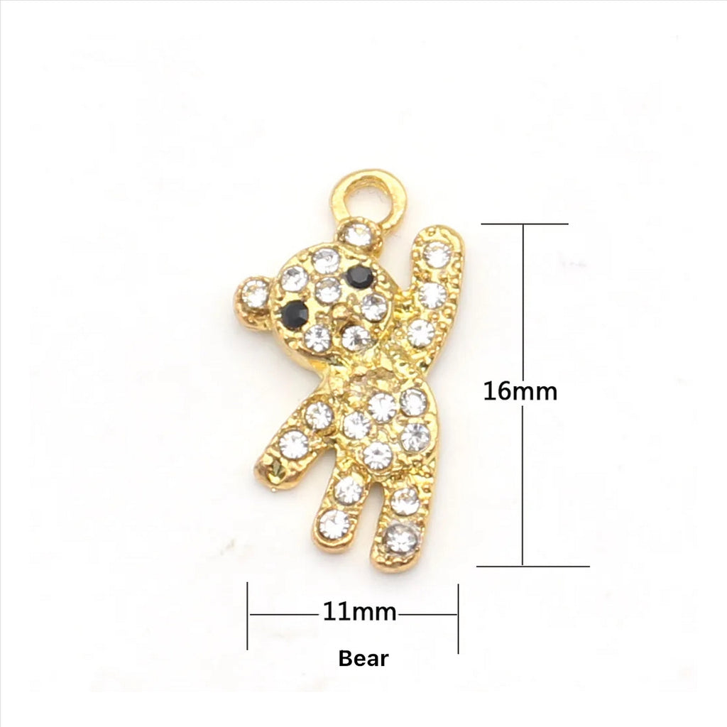 8 CM Plain Baby Pin With Bicycle Charm - Gold