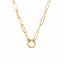 Wishbone and Evil Eye Charms Necklace - Gold