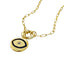 CZ Blue Evil Eye Pendant Paperclip Chain Necklace - Gold