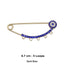 6.7 CM CZ Evil Eye Blue Pin For Babies - Gold