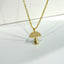 Bridesmaid Mini CZ 14K Gold Plated Mushroom Necklace