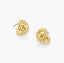 18K Gold Plated Lightweight Twisted Double Ring Stud Earrings