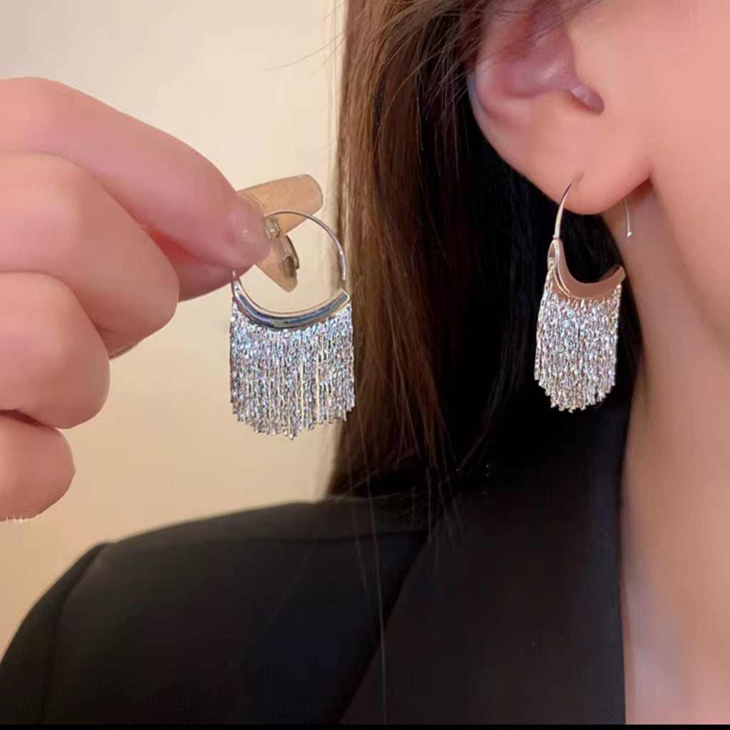 Metal Tassel Earrings - Gold and Silver