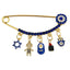 6.7 CM CZ Evil Eye Blue Pin For Babies - Gold