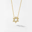 Small CZ David Star Pendant Necklace - Gold or Silver