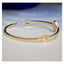 Mother Of Pearl Clover Bangle - Gold or Rhodium Plated