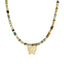 Beaded Gemstone Choker Butterfly Necklace - 14K Gold Plated