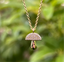 Bridesmaid Mini CZ 14K Gold Plated Mushroom Necklace