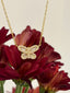 Sterling Silver CZ Butterfly Necklace - Gold or Silver