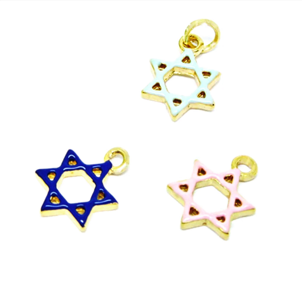 2.9 CM Enamel Baby Pin With Genuine Azabache Charm - Gold