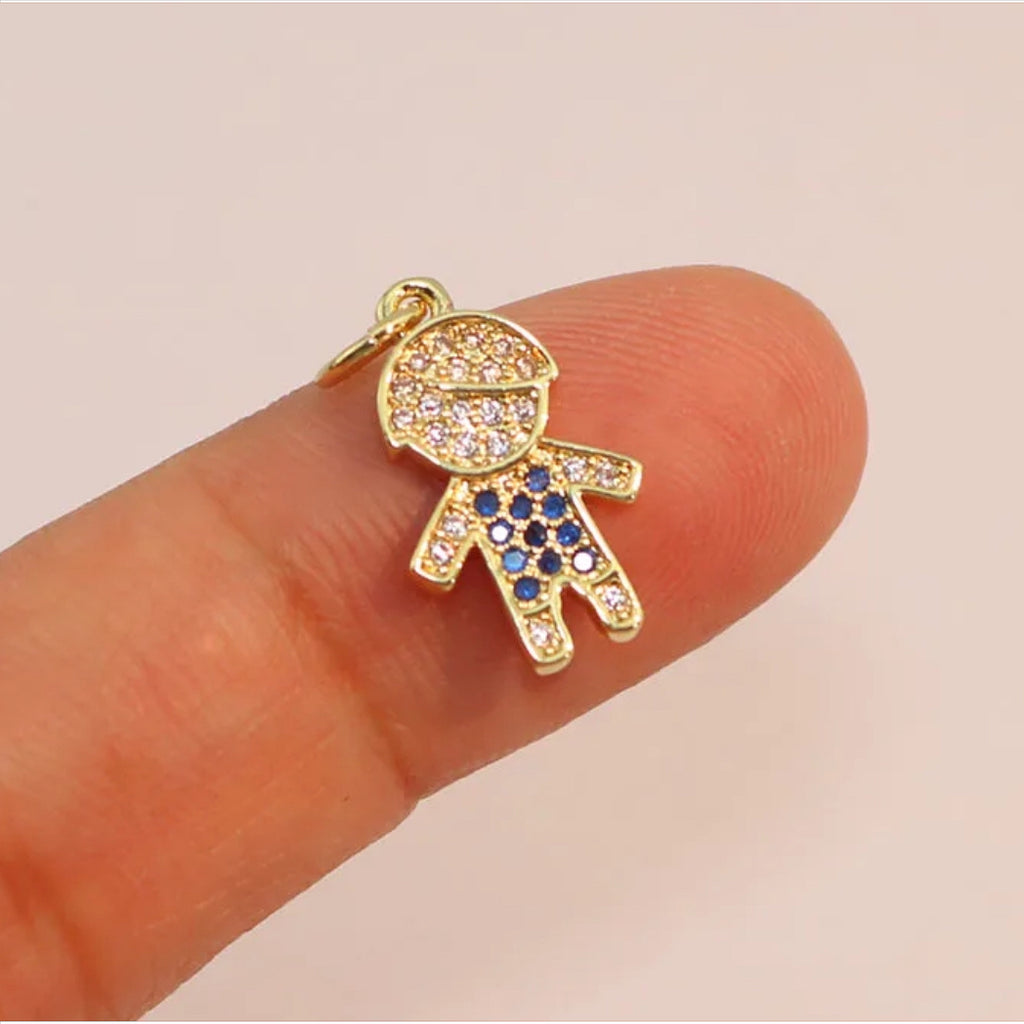 CZ Boy and Girl Charms - Gold