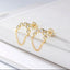 CZ Dangle Chain Studs Earrings - Gold.