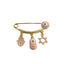 3.8 CM Enamel Pink or Blue Evil Eye Pin for Babies - Gold