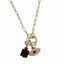 Dual Protection Necklace with Azabache and Evil Eye Charms - Gold