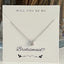 Bridesmaid Bezel CZ Solitaire Necklace - Gold or Silver