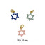 Enamel David Star Charm - Gold