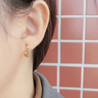 925 Sterling Silver 18K Gold Plated U Shape Huggies Hoops