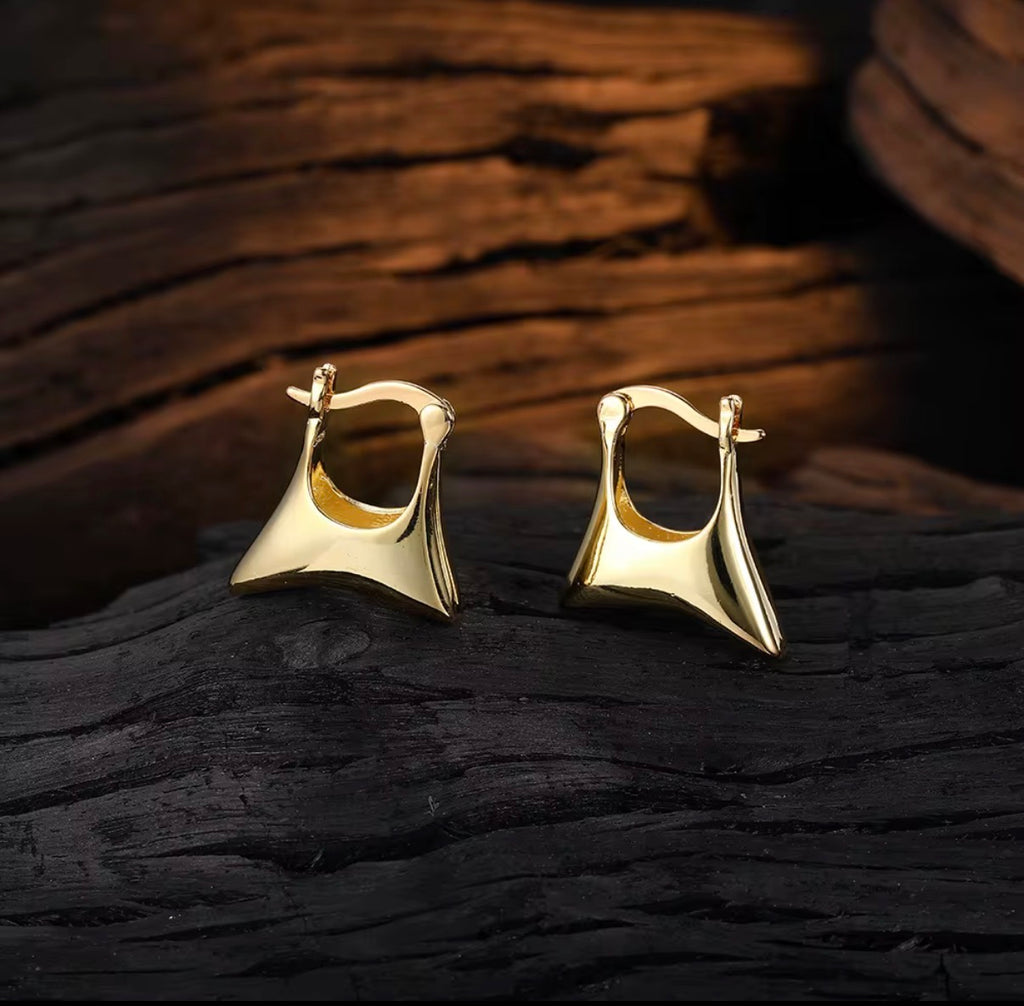 Sculpted Mini Hoop Earrings - Gold and Silver