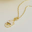 Enamel/CZ Hamsa Paperclip Chain Necklace - Gold