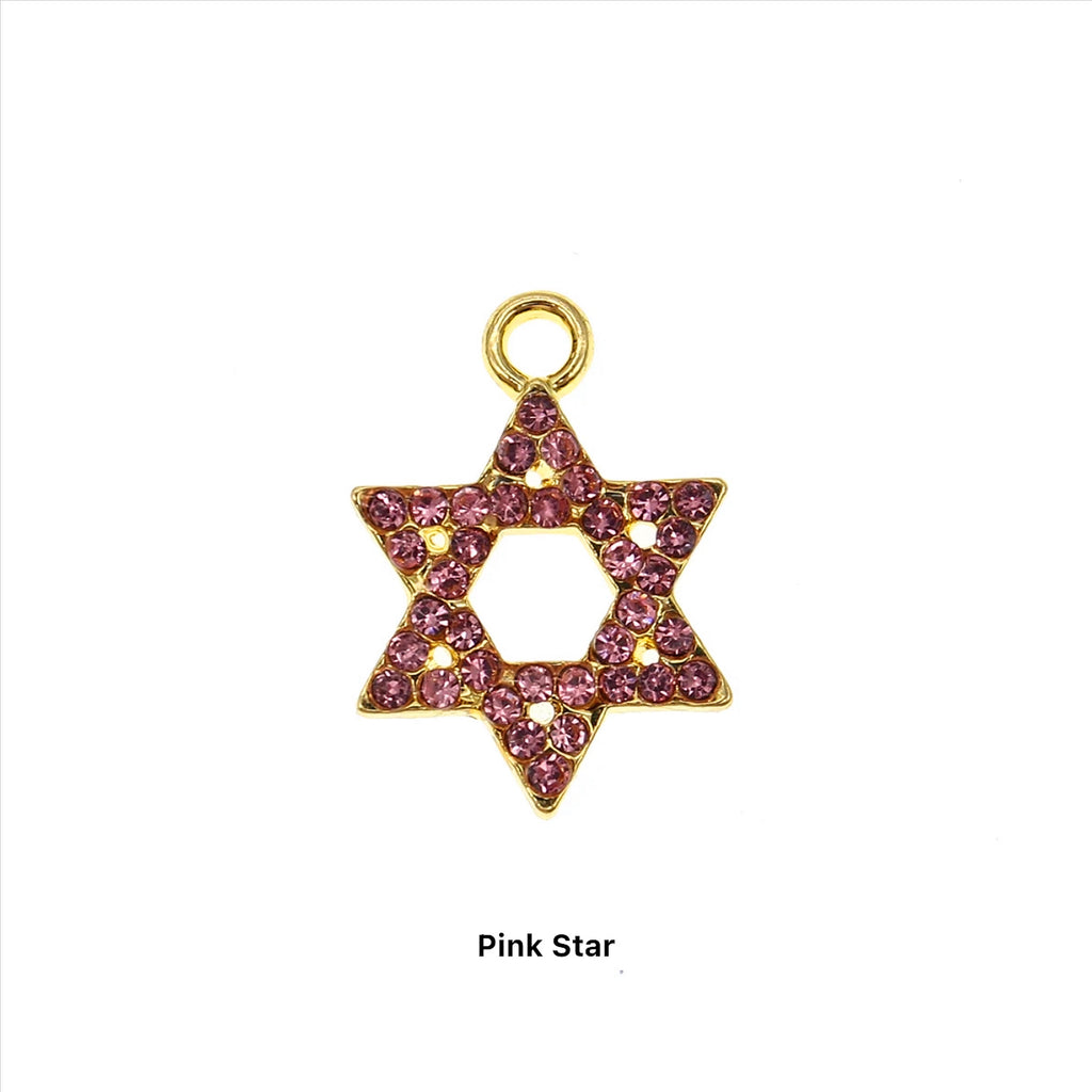 6.7 CM CZ Pink Evil Eye Pin With Jewish David Star