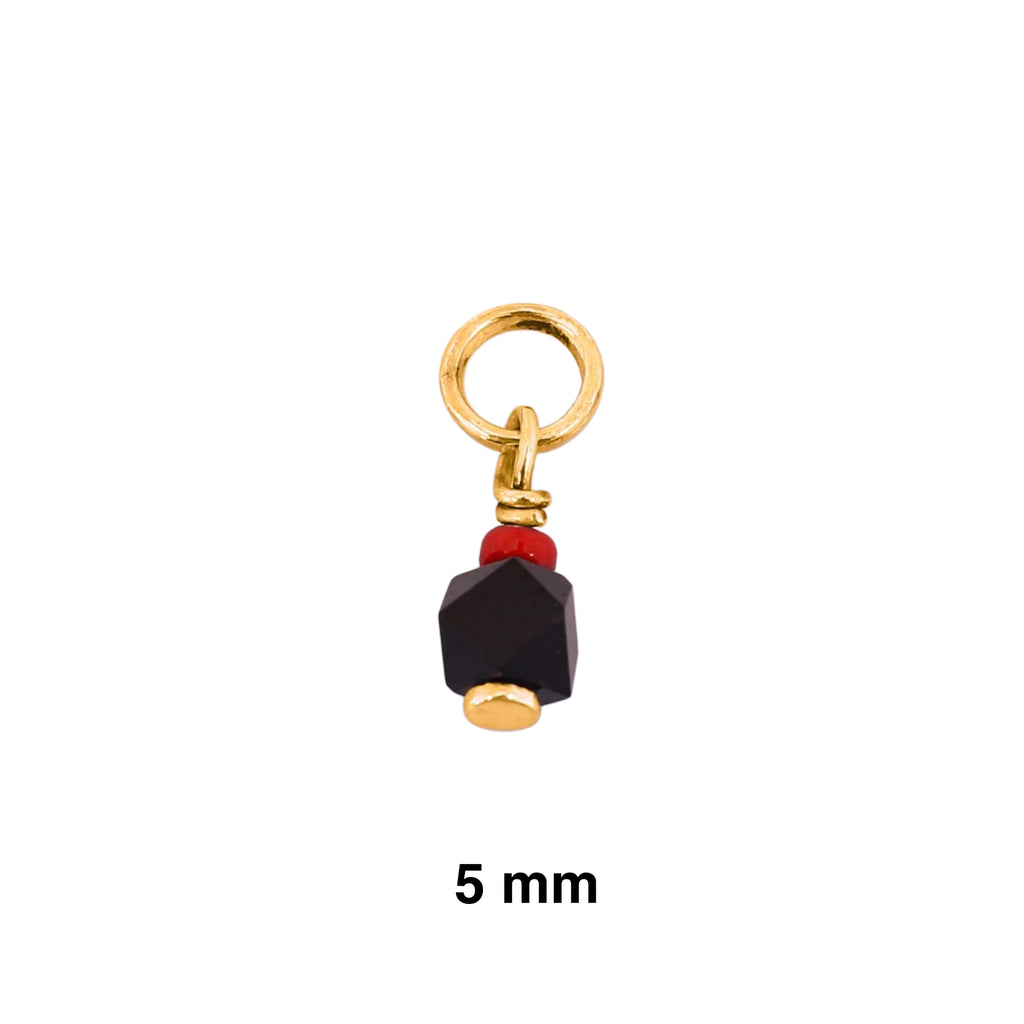 4 CM Pink Enamel Pin With Azabache 5 MM Charm - Gold