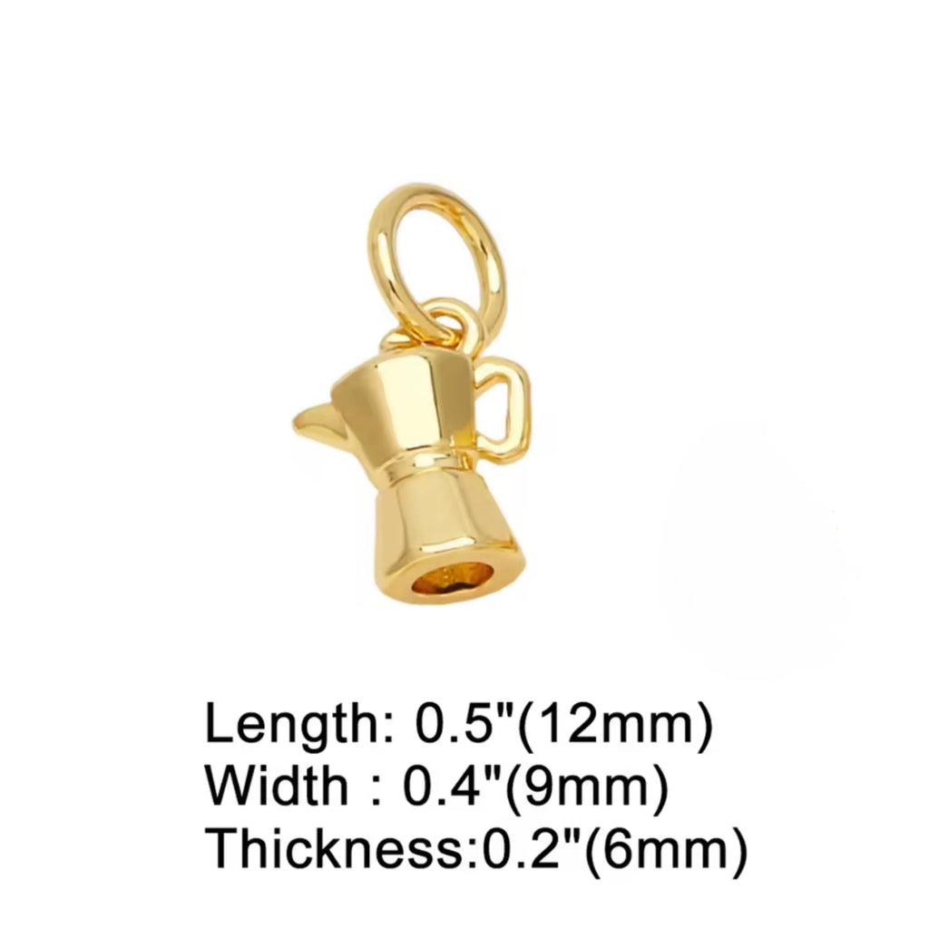 4 CM Pearl Pin For Coffee and Wine Lovers Ladies - Gold