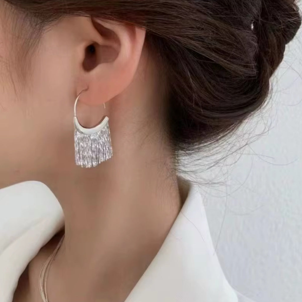Metal Tassel Earrings - Gold and Silver