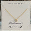 Bridesmaid Mini CZ Clover Pendant Necklace - Gold or Silver