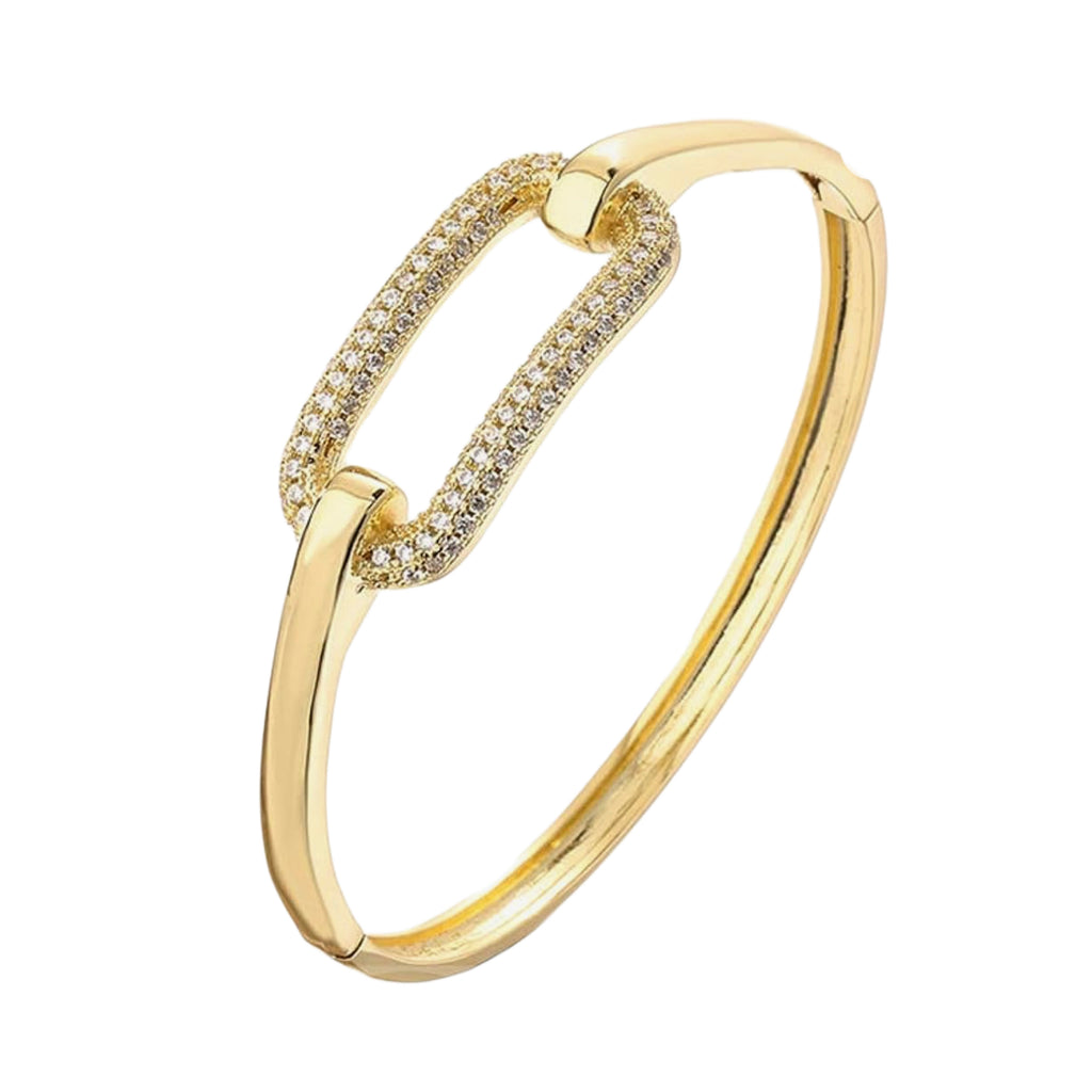 CZ Fashion 18K Gold Plated Bangle Bracelet