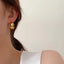 Cross Pattern Hoop Earrings - 18K Gold Plated