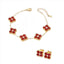 Stainless Steel Enamel - CZ Clover Set (Bracelet & Earrings)