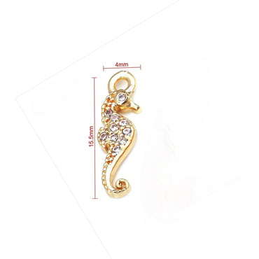 CZ Seahorse Charm - Gold