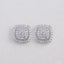 CZ Elegant Square Stud Earrings - Silver